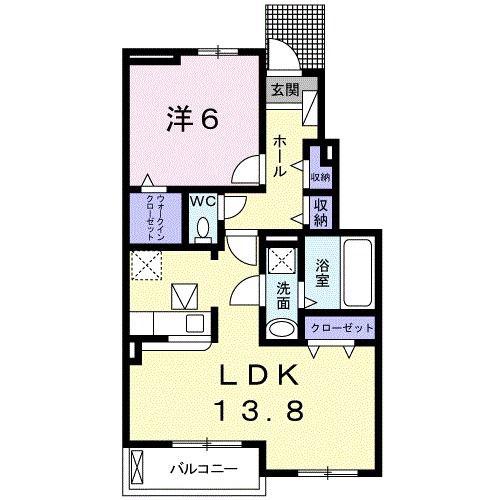 ボンヌ・シャンスI(1LDK/1階)の間取り写真