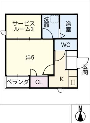 エトワール大宮(1SK/3階)の間取り写真