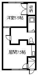 メゾンエクセル(1DK/1階)の間取り写真