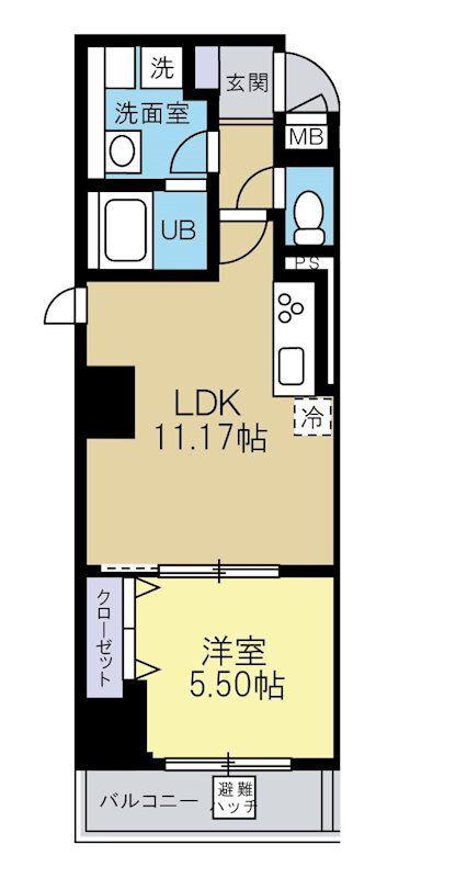 MAISON M.K(1LDK/3階)の間取り写真