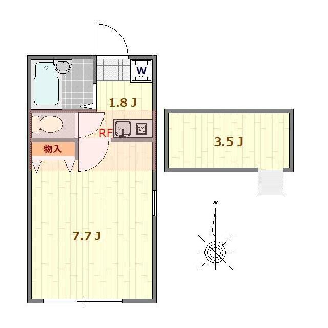ラピュータ西横浜(1K/3階)の間取り写真