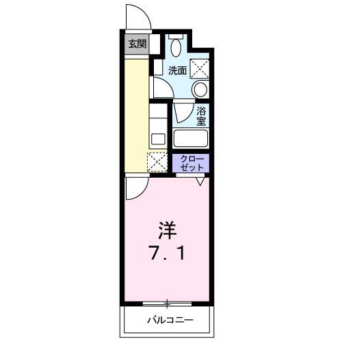 BELL CHAMBRE(1K/1階)の間取り写真