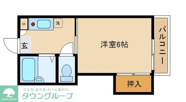 福寿コーポ参番館(1K/1階)の間取り写真
