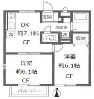 エスティーコーポ(2DK/2階)の間取り写真