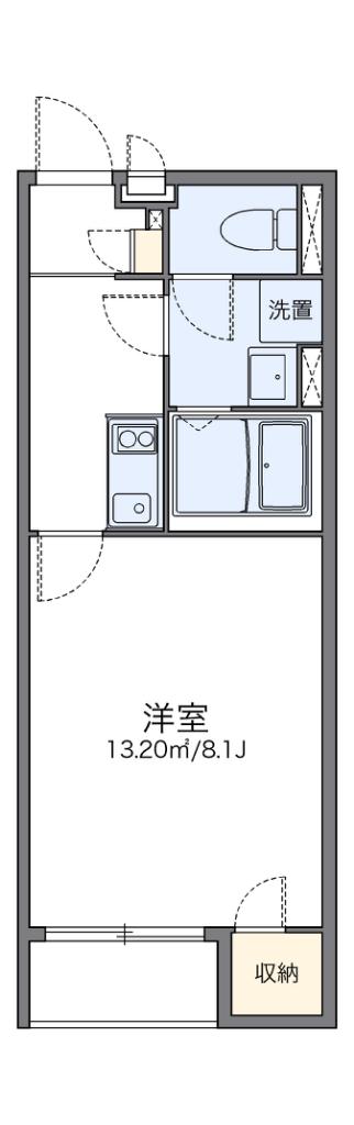 クレイノファミリア(1K/2階)の間取り写真