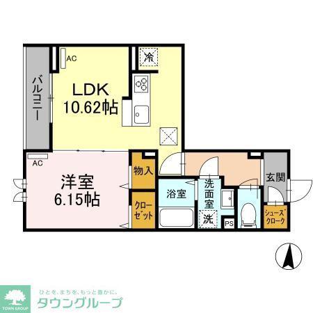 フレシール光が丘(1LDK/1階)の間取り写真