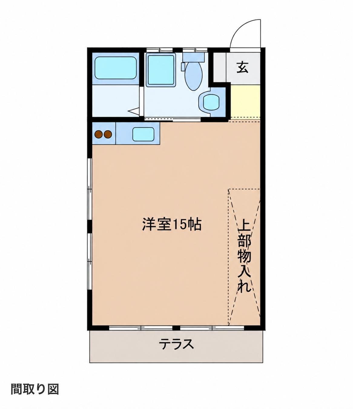 マンション双葉(ワンルーム/1階)の間取り写真