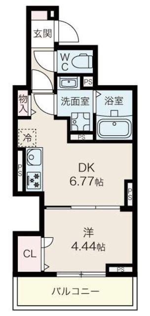 アセットコート練馬(1DK/2階)の間取り写真