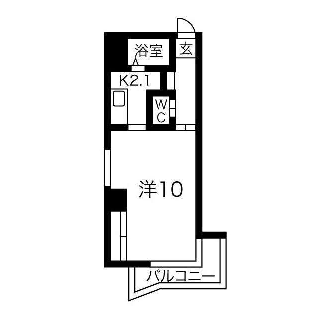 藤井ビル北17条II(1K/8階)の間取り写真