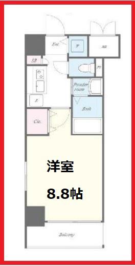 ラ コンテッサ(1K/5階)の間取り写真