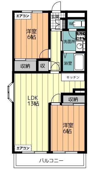 HARMONY(2LDK/4階)の間取り写真