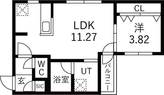 GA-N3W30 MS(1LDK/3階)の間取り写真