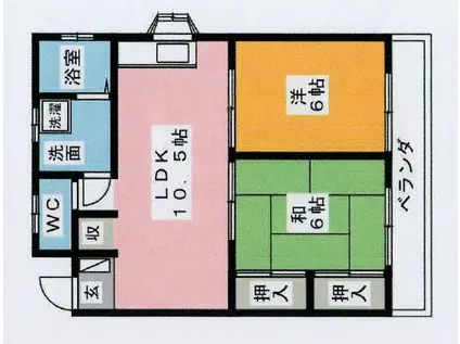 メゾン太盛(2LDK/2階)の間取り写真