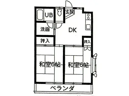 クイーンハイツ斎藤(2DK/2階)の間取り写真
