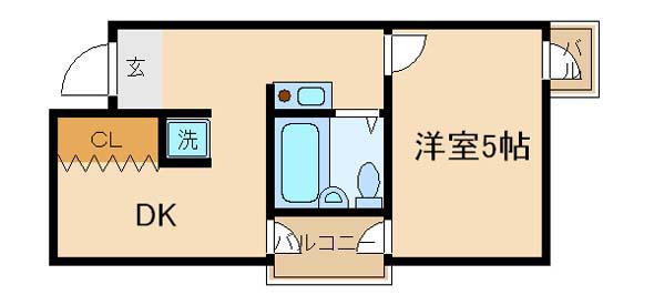 ラ・ペール壱番館(1DK/9階)の間取り写真