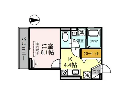 ラ・ポーズ イーストアヴェニュー(1K/1階)の間取り写真