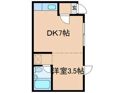 パークサイドU(1DK/2階)の間取り写真