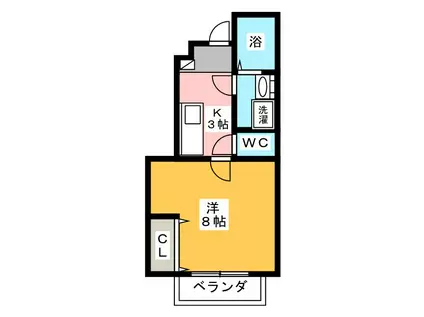 トップハウス富士 III(1K/1階)の間取り写真
