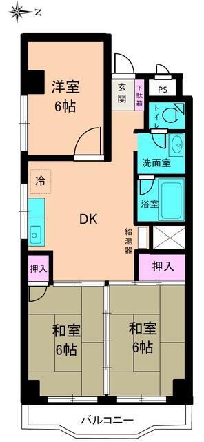 中島丁ハイツ(3DK/3階)の間取り写真