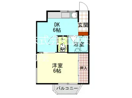 ヴィラ横須賀 B(1K/2階)の間取り写真