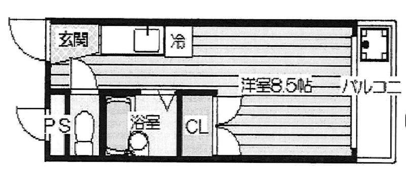 サンライズ箕面(1K/1階)の間取り写真