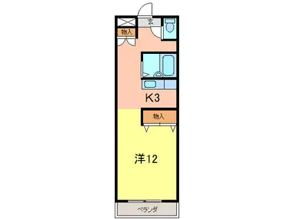 クリーンハイツ安井III(1K/2階)の間取り写真