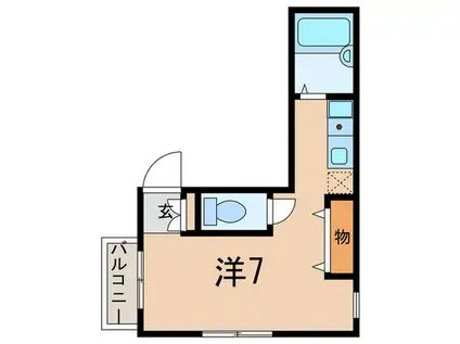 ファミール花実(ワンルーム/2階)の間取り写真