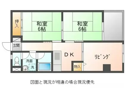 石黒本館ビル(2LDK/2階)の間取り写真