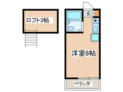 コーポヒロキ(ワンルーム/2階)の間取り写真