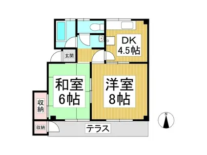 コーポ小林(2DK/1階)の間取り写真