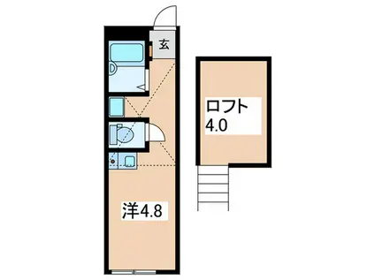 バードグレイス桜ヶ丘(ワンルーム/2階)の間取り写真