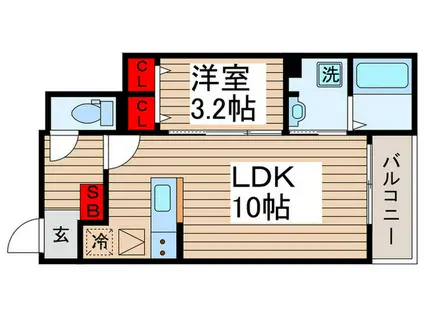 フリージアII(1LDK/1階)の間取り写真