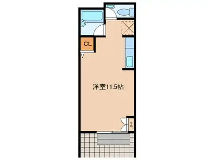 コムハウスII(ワンルーム/1階)の間取り写真