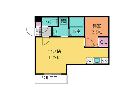 LECOCON大垣(1LDK/2階)の間取り写真