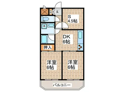 かわばた梨花マンション(2SDK/3階)の間取り写真