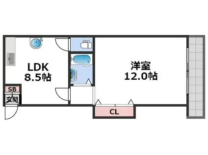 アーク松ノ木(1LDK/3階)の間取り写真