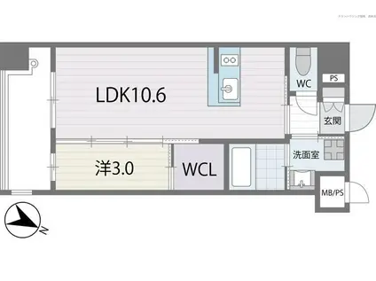アルティザ六本松(1LDK/5階)の間取り写真