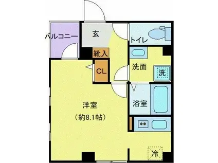 レピュア大島レジデンス(ワンルーム/1階)の間取り写真