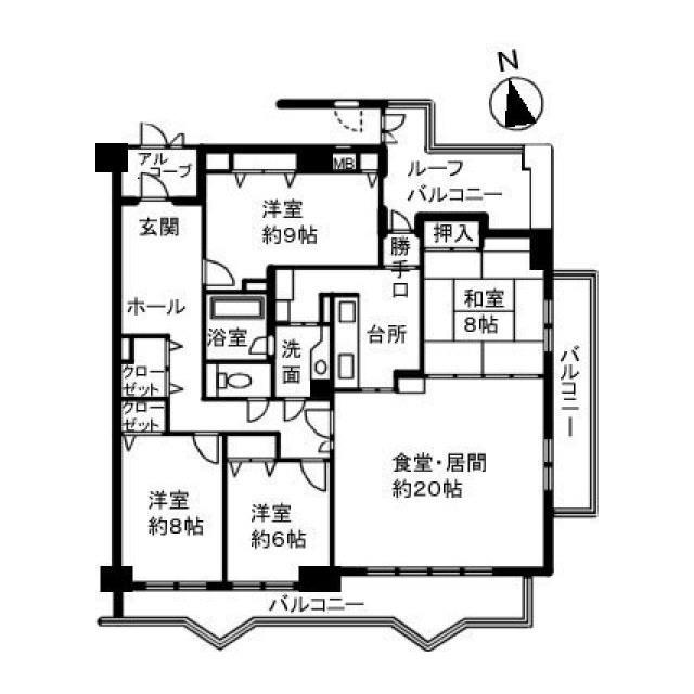 ダイアパレス知立1103(4LDK/11階)の間取り写真