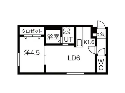 ラグジースペース栄通12(1LDK/1階)の間取り写真