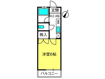 オークスプラザ蓮田(1K/2階)の間取り写真
