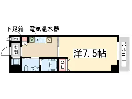地下鉄御堂筋線 西中島南方駅 徒歩6分 9階建 築23年(1K/4階)の間取り写真