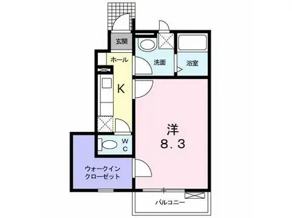 オルタンシア(1K/1階)の間取り写真