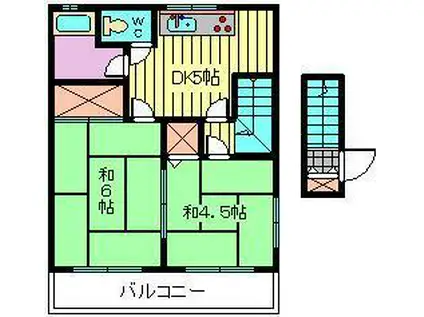 末永荘(2DK/2階)の間取り写真