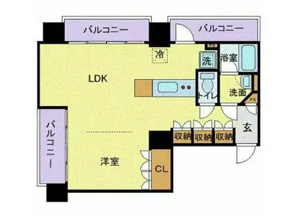 フロリス オーランティウム3(1LDK/3階)の間取り写真