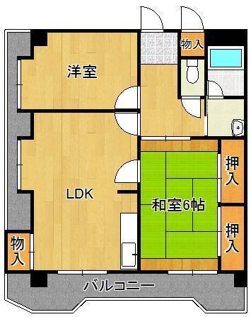 東宝ビル(2LDK/10階)の間取り写真