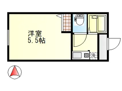 リメイン福島A棟(ワンルーム/2階)の間取り写真