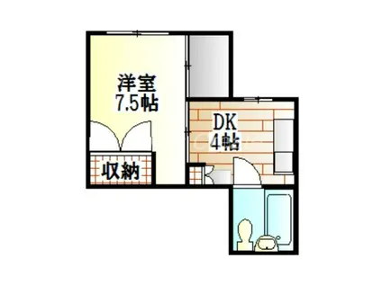 シティハイツ助任(1DK/3階)の間取り写真