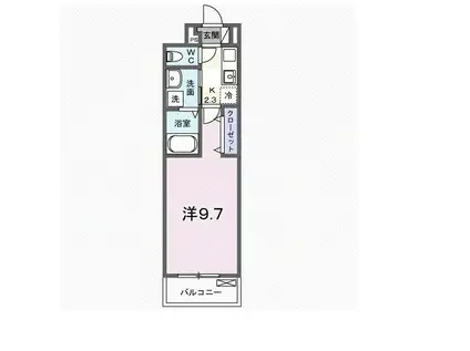 コーポハピネス白砂(1K/3階)の間取り写真
