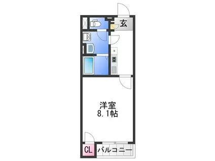 レオネクストラルーチェ(1K/1階)の間取り写真